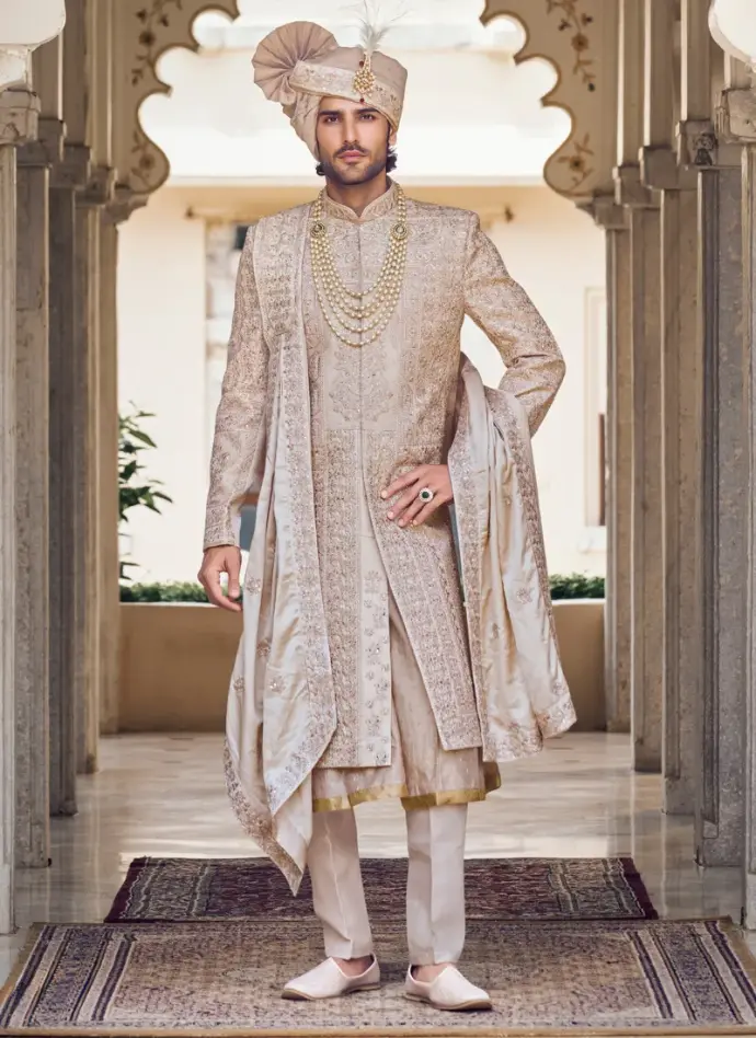 Designer sherwanis for weddings   Royal sherwanis for grooms   Traditional Indian sherwanis   Handcrafted wedding sherwanis   Luxury sherwanis India