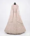 Premium Bridal Net Lehenga Choli with Heavy Silver Zari, Sequence & Thread Embroidery – Baby Pink | Luxury Wedding Collection