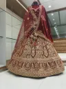 Heavy Bridal Velvet Lehenga Choli with Hand Embroidery & Zari Work – Maroon | Premium Wedding Wear