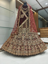 Heavy Bridal Velvet Lehenga Choli with Multicolor Embroidery, Zardozi & Sequence Work – Maroon | Premium Wedding Collection