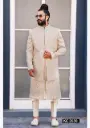 Royal Cream Embroidered Indo-Western Sherwani Set